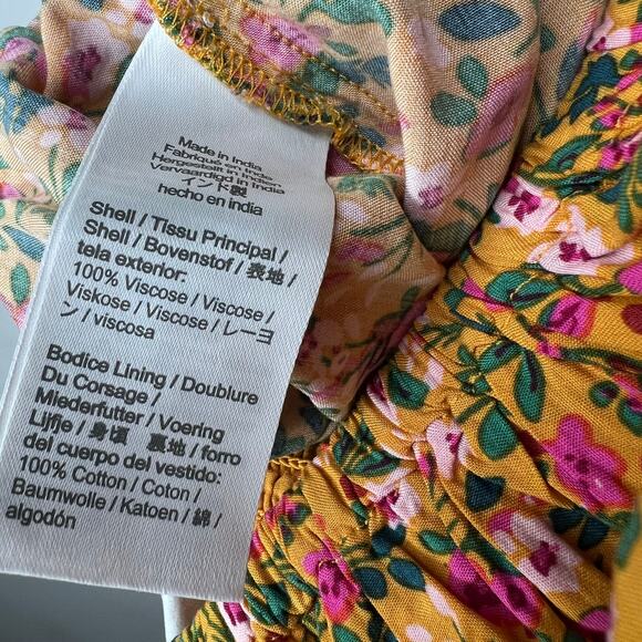 J. Crew Girls Yellow Floral Smock Jumpsuit Size 10 - Picture 6 of 7